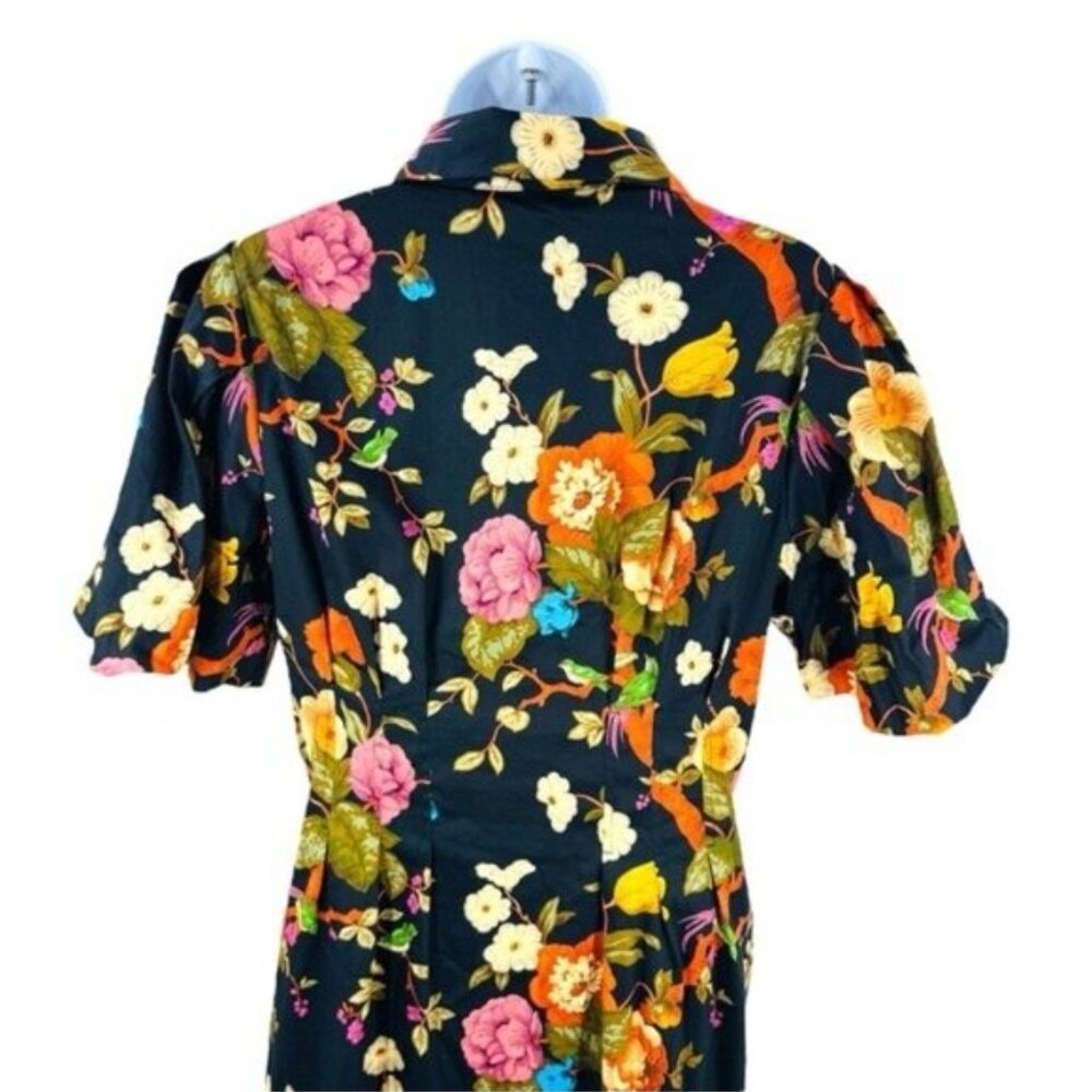 Tuckernuck | NEW Baroque Floral Delaney Short Puff Sleeve Maxi Dress Size S - Picture 9 of 11